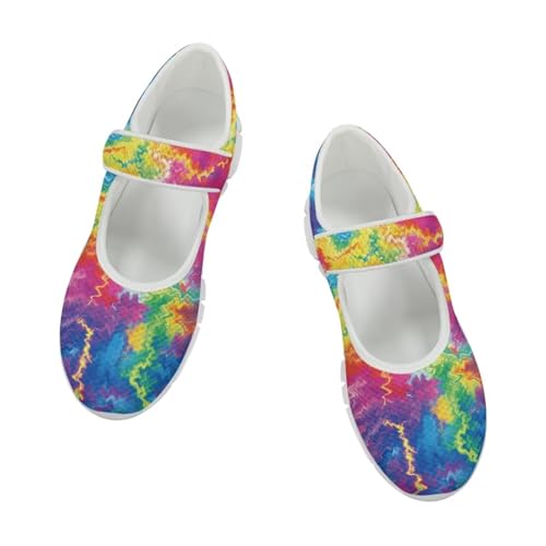 JoyLamoria Rainbow LGBT Walking Shoes Y2K Leopard Flats Arch Support Travel Working Nurse Shoes Light Wight Diabetic Shoes2