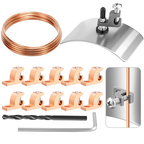Otoolling 12 Pack 26.4-ft 8-Gauge Solid Soft Drawn Copper Bare Wire and Lay in Connector Pool Bonding Lug and Above Ground Pool Bonding Kits for Skimmers Grounding Swimming Pools and Conduits