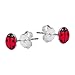 AeraVida Petite Red Enamel Beetle Lady Bug .925 Sterling Silver Stud Earrings