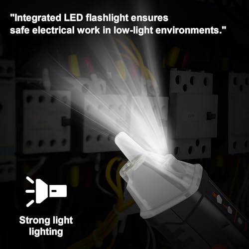 Image of NJTY Voltage Tester,Non Contact Voltage Tester,12V-1000V /48V-1000V Dual Range,Electrical Tester,Integrated LED Flashlight and red Indicator Light