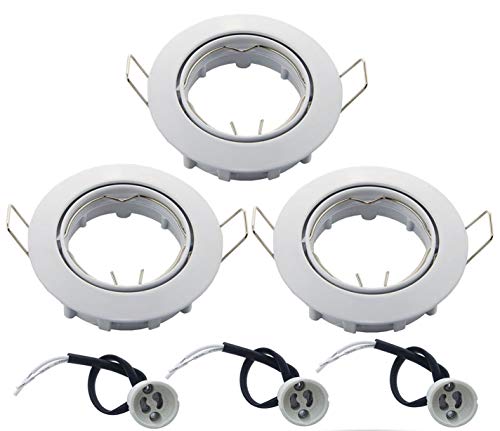 BlueXP 3 Unidades Marco Redondo de Empotrables GU10 con Base Gu10 Anillo...