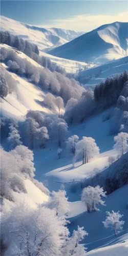 Ynulann Pintura Diamante Nieve 20x10cm Diamond Painting kit Completo Árbol Paint by Numbers Adult Grande Bordar Punto de Cruz Pintar con Diamantes para Decoración Pared Hogar Regalo 8x4inch ZL-14290