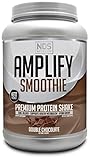 NDS Nutrition Amplify Smoothie Premium Whey Protein Powder Shake with Added Greens and Amino Acids - Build Lean Muscle, Gain Strength, Lasting Energy, and Lose Fat - Double Chocolate (30 Servings)