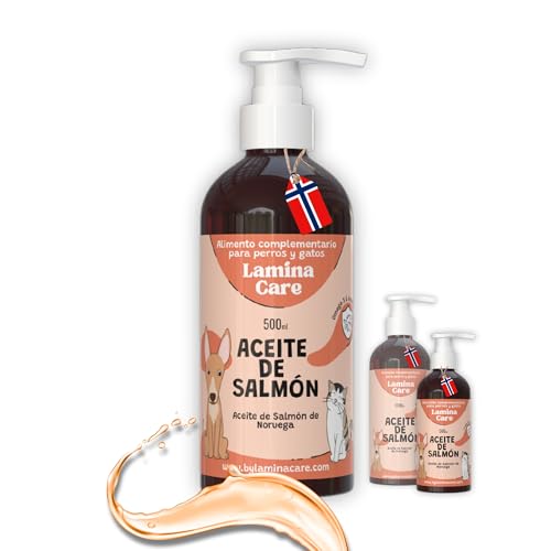 Lamina Care - Aceite De Salmon Perros y Gatos para Reforzar las Articulaciones, la Piel y el Sistema Inmunitario, Aceite Salmon Perros y Gatos Enriquecido Naturalmente con Omega 3 Perros, 6, EPA y DHA