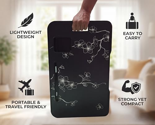 Image of Study Table Bed Table Premium Laptop Table /Foldable and Portable Wooden /Writing Desk for Office /Home /School (US Flower)