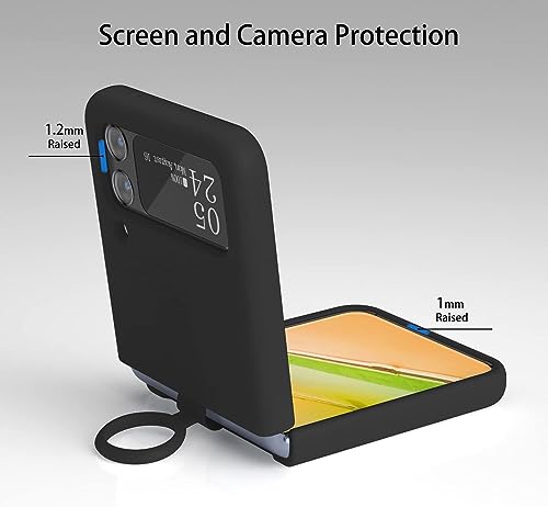 Image of MIDOS Back Cover Compatible with Samsung Z Flip 4 Silicone Case Full Protection Shock Proof Case for Samsung Galaxy Z Flip 4 (Black)
