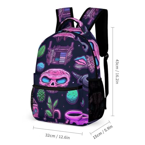 A Set of Object Doodles Backpack for Travel, Ultra Durable Small Bookbag Lightweight Daypack for Women Men2