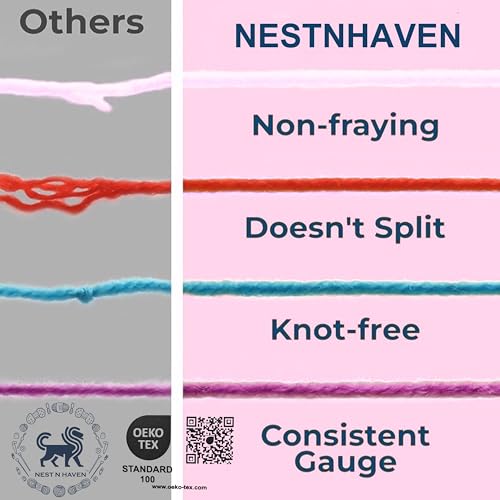 NESTNHAVEN , CrochetCraft , yarn kit , Pack of 24 Wool balls ( 1 ball / 20 Grams) , 480 grams (aprox) , Ultra Premium Luxury wool Yarn in vibrant colors for Crochet, Amigurumi, Embroidery, Toys, Garments, Flowers , Hobby Projects , Mini Knitting , Hand Knitting Art Craft and Soft Fingering Crochet Hook Thread