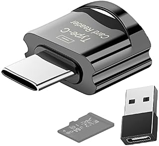 Micro SD Card Reader, USB C TF Card Reader, USB C to TF Memory Card Reader with USB C to USB Adapter Compatible with MacBook, Laptops, Android Phones