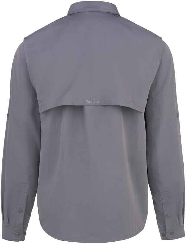 SNOWBEE Prestige Technical Fishing Shirt – Long Sleeve Fishing Shirt with Ventilation and Multiple Pockets, S to XXXL - Grey