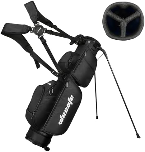 3-Way Dividers Lightweight Golf Stand Bag for Men Women, Mini Small Par3 Golf Bag,Driving Range Executive Courses Portable and Durable with Adjustable and Detachable Dual - Shoulder Straps Rain Cover