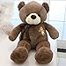HUOQILIN Großes Teddybär Plüschspielzeugbär Plüschfeiertagsgeschenk Mädchen Geschmeidig Version Nette Qualität Fühlen Senden (Color : Brown, Size : 1.4m)
