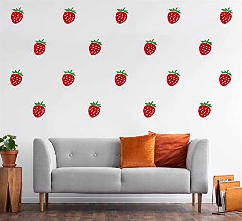 Red Strawberry Diy Wall Decor Stickers Kids Room Baby Nursery Decor Peel And Stick Baby Girl Room Decoration Bk011 (Red) #TOP2