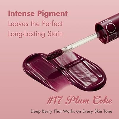 rom&nd Juicy Lasting Tint #17 Plum Coke | K-Beauty Deep Berry Lip Stain | Hydrating, Non-Sticky Glossy Finish | Long-Lasting Plump Effect for Cool Undertones