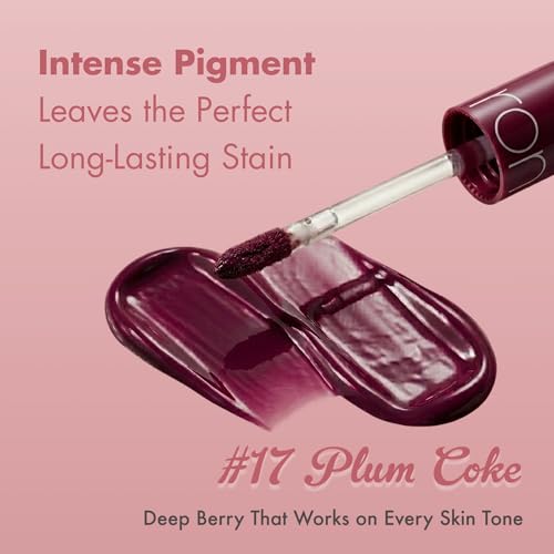 Image of rom&nd Juicy Lasting Tint PLUM COKE - V1 | K-Beauty Deep Berry Lip Stain | Hydrating, Non-Sticky Glossy Finish | Long-Lasting Plump Effect for Cool Undertones