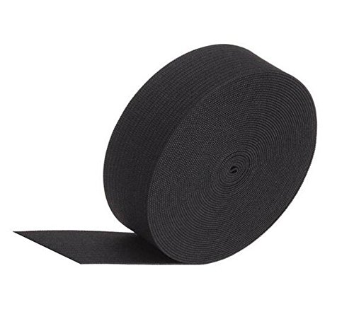 erioctry, bobine de cordon élastique tressé à mailles larges et épaisses de 5u00a0mètres, haute élasticité, accessoire pour faire du bricolage, de la couture, des projets du0092artisanat, Noir , 4cm/1.5''