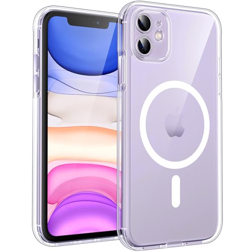TOCOL Cover Magnetica per iPhone 11 6,1 Pollic, Compatibile con MagSafe, Protezione Fotocamera Integrata, Senza Ingiallimento, Trasparente