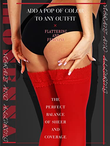 Image of HONENNA Semi Sheer Stay Up Lingerie Thigh High Stockings Lace Top Size A-F