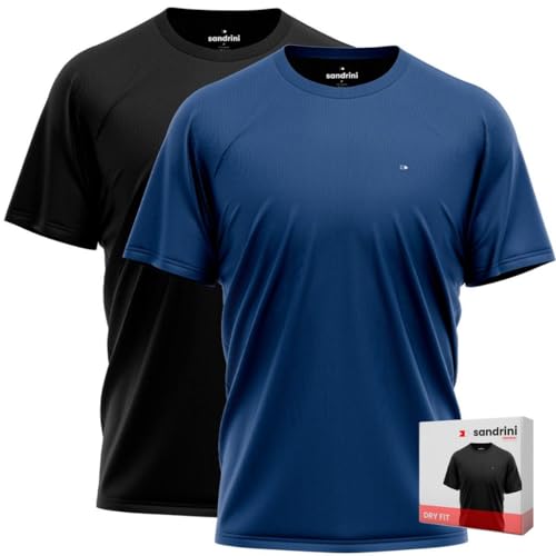 Kit 2 Camisas Dry-fit Sandrini Masculina Academia Treino Uv (BR, Alfa, G, Regular, Sortidos)