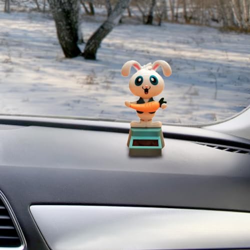 Uposao Solar Wackelfigur Hase Auto Solarbetriebene Wackelfigur Solarfigur Creative Solar Tänzerin Dekofigur Für Auto Büro Ostern Ornamente