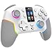 Mars Gaming MGP-V3, Kabelloses ARGB-Gamepad, Dreifachverbindung Bluetooth 5.0/2.4GPRO / Kabel, Farb-LCD-Bildschirm, Hall Effect Joysticks und Trigger, Switch|Switch 2|PC|Android|iOS 13.0+, Weiß