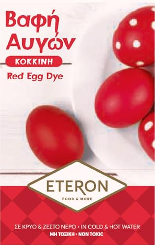Red Egg Dye for Traditional Greek Orthodox Easter Pascha - Professional Grade - Stunning Deep Vibrant Red - Very Easy Coloring - 2026 Easter Preparation- Complete Food Coloring kit - Up to 30 Eggs