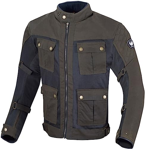 Veste ciré de moto haut de gamme Merlin Chigwell olive élégante taille S