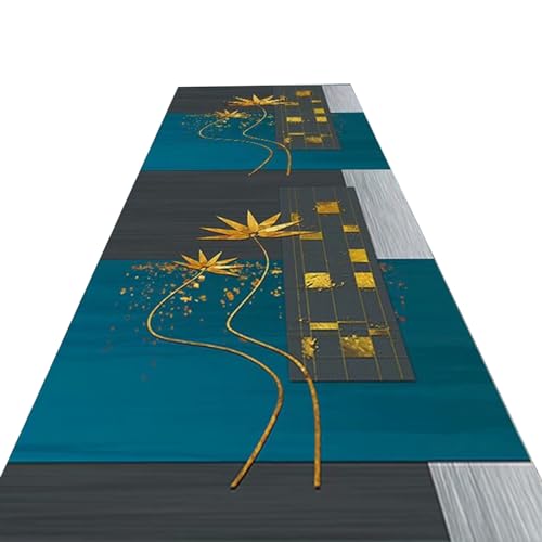GTPBAO Alfombras de Pasillo Alfombra De Retales Azul para Sala De Estar, Alfombra Moderna De Interior para Dormitorio Balcón Lavandería, Alfombra Suave Y Cómoda (Size : 60x650cm/2x21.3ft)