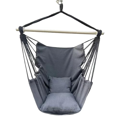 Hamaca columpio con cojines, máximo 330 libras, hamaca colgante con brazo de madera para exteriores, hogar, dormitorio, patio, patio