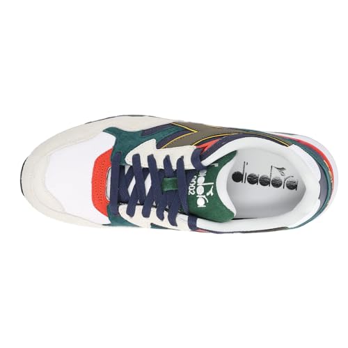 Diadora Mens N9002 Navy Lace Up Sneakers Shoes Casual - White4