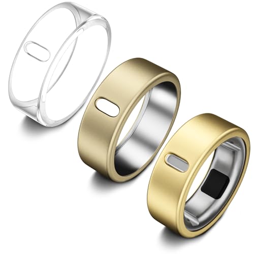 3 Stück Ringe Cover Kompatibel mit Oura Ring Gen 4/Gen 3 Horizon/Heritage/Ultrahuman Schutz Abriebfestes Matt TPU Schutzhülle für Oura Protector Zubehör(Größe 8 Gold+Champagner Gold+Transparent)