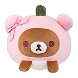 San-X Original Rilakkuma Cherry Series Mochi Cushion Plush - Chairoikoguma Pink