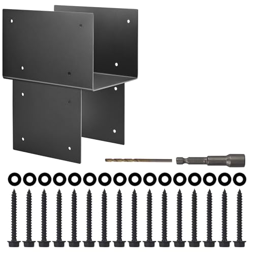 Yartro 4 Pack 8x8 (Actual 7.5"x7.5") Metal Steel Post Cap Tie Brackets, Heavy Duty Pergola Bracket & Post to Beam Connector for Gazebo, Deck, Patio