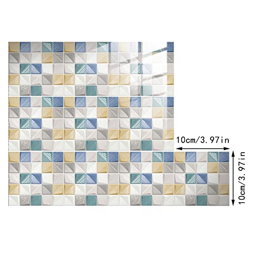Tunkence 10 Sheets Peel And Stick Brick Kitchen Backsplash Mosaic Art Tiles 3D Self Adhesive Tile Stickers For Bathroom Kitchen Wall Tile Edges #TOP2