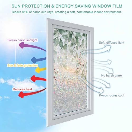 Película para ventana arcoíris con eucalipto 19.6 x 39.3 pulgadas miniatura 7