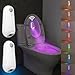 BEWEGUNGSMELDER günstig Kaufen-idudu 2 Stück WC-Nachtlicht mit Bewegungsmelder, Aufladbare Toilette Licht, 8 Farben Lampe Badezimmer Nachtlicht, Sensor Nachtlampe für Badezimmer, Flur, Treppe
