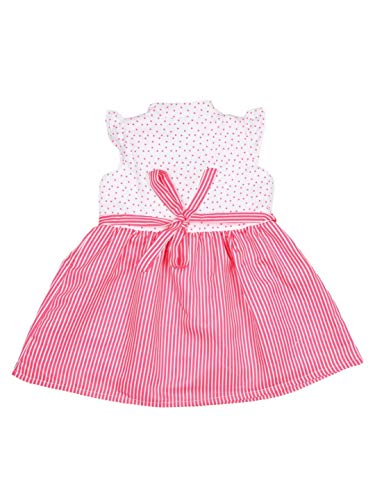 Image of Doodle Dress for Baby Girls| Breathable Frock for Girls| Baby Girl Dress| Knee Length Dress for Girls| Baby Frocks Waist Tie-up| Cap Sleeves Kids Frock| Age 6 Months to 4 Years