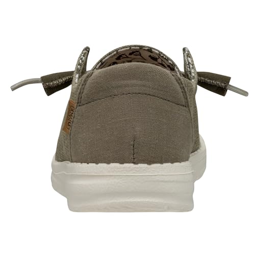 HEYDUDE HEYDUDE Women's Wendy Chambray Sage Size 5 | Women’s Shoes | Women’s Lace Up Loafers | Comfortable & Light-Weight