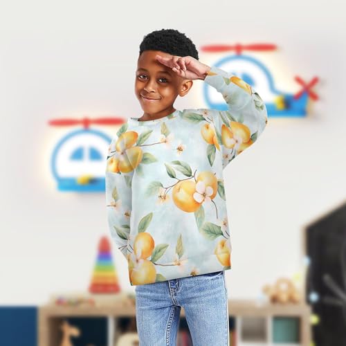 JUNZAN Cute Apricot Fruit Silver Little Girls Sweatshirt Hoodie Fleece Kids Hoodies Boys Camping 4T4