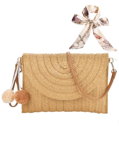 Clysoru Straw Shoulder Bag For Women Stylish Beach Bags For Women Purses And Handbags Beach Vacations Summer Outings