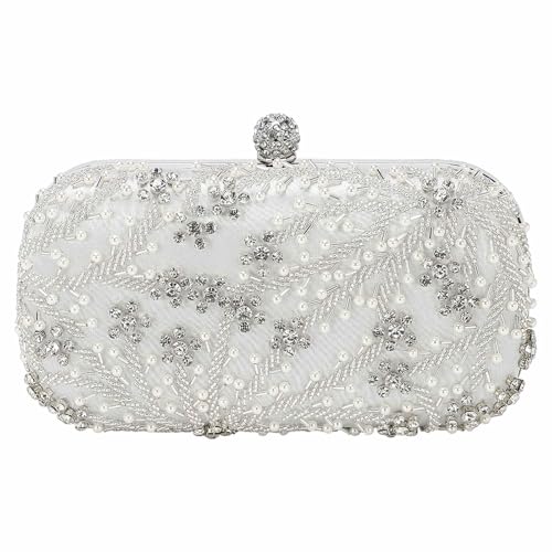 Image of DTGN Evening Bags Clutch Purses for Women Formal, Bridal Purses Rhinestone Handbags Shoulder Bag with Chain Sparkly