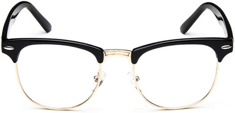 Shiratori New Vintage Fashion Half Frame Semi-Rimless Clear Lens Glasses Gold Clear image 2 of 6 B01CYK3CCG