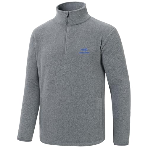 Image of BASSDASH Men's Quarter Zip Jacket Mid Weight Polar Fleece Pullover Outdoor Warm Breathable Long Sleeve Sweatshirt