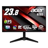 Acer Nitro ゲーミングモニター 23.8インチ ワイド フルHD 非光沢 IPS 120Hz 1ms(VRB) sRGB 99% AdaptiveSync ブラックブースト HDMI 1.4 DisplayPort 1.2 スピーカー内蔵 ヘッドフォン端子 VESAマウント対応 ゼロフレームデザイン QG241YGbmipx