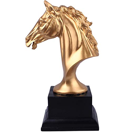 Statue animal tête de cheval dorée pour meuble trop vide
