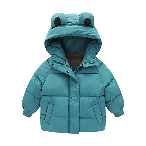 Toddler Kids Baby Boys Girls Winter Warm Solid Coats Ears Hooded Padded Jacket Outwear Boys Rain Jackets