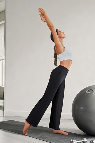 Wide Leg Pants Woman High Waist Yoga Pants with Pockets Loose Stretch Dress Work Sweatpants Casual Lounge
