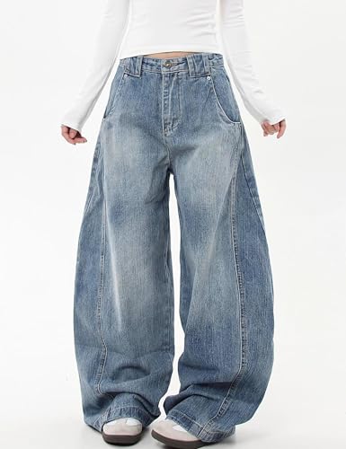 Womens Baggy Jeans Vintage Oversized Pants Aesthetic Hip Hop Jeans Denim Graphic Jean Grunge Pants4