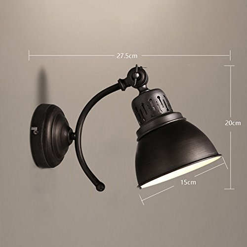 Feux muraux avec socket E27 en fer forgé au design rétro pour villa et garage