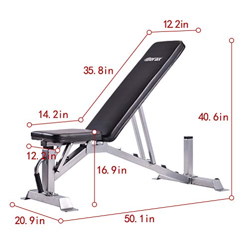Merax Adjustable Weight Bench - 5 Position Incline Utility Bench Gym Bench for Full Body Workout Multi-Purpose Bench for Home Gym Strength Training [800 LBS Weight Capacity]